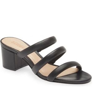 NEW! Schutz Black Olly Block Heel Sandal - Size 7.5